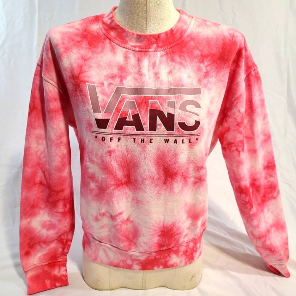 Vans Pink & Red Tie-Dye Crewneck Sweatshirt